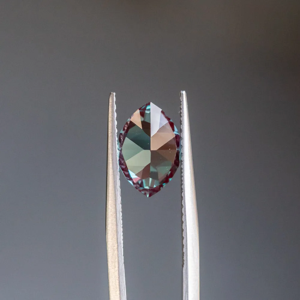 2.47CT LAB GROWN ALEXANDRITE, SPECIALITY MARQUISE CUT, COLOR SHIFTING TEAL TO PURPLE, 10.2X7.1MM