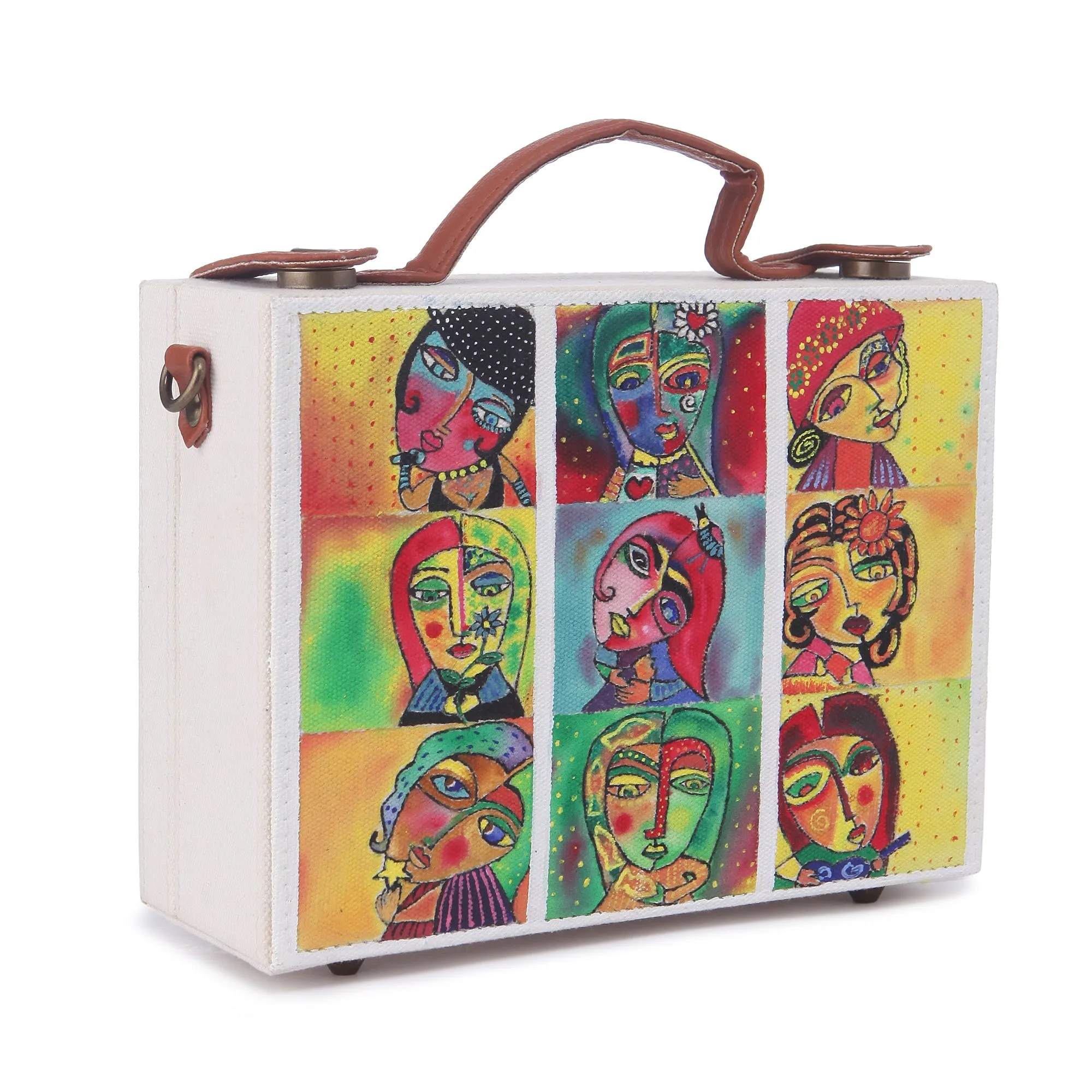 Abstract Hand-Painted Sling Bag for women