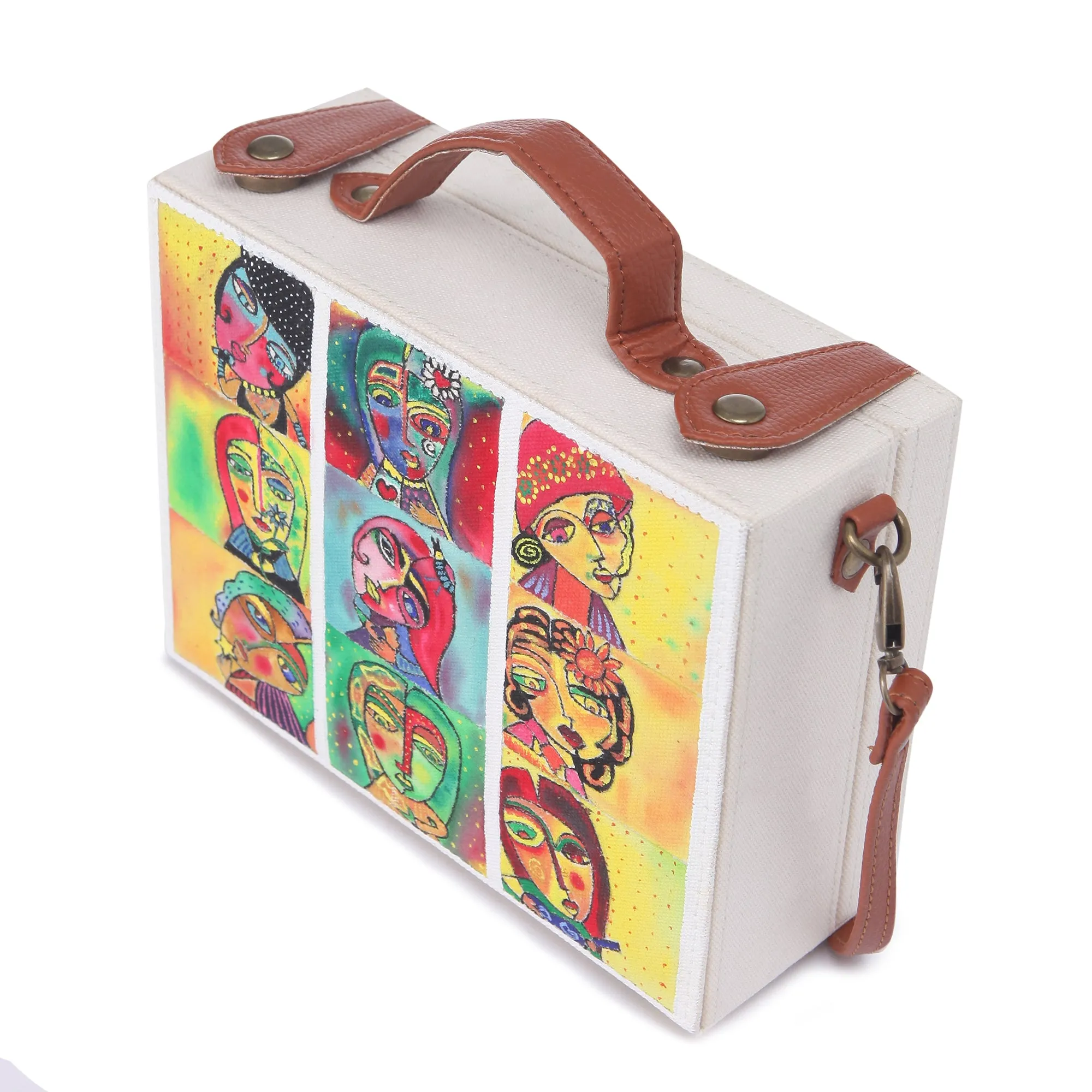 Abstract Hand-Painted Sling Bag for women