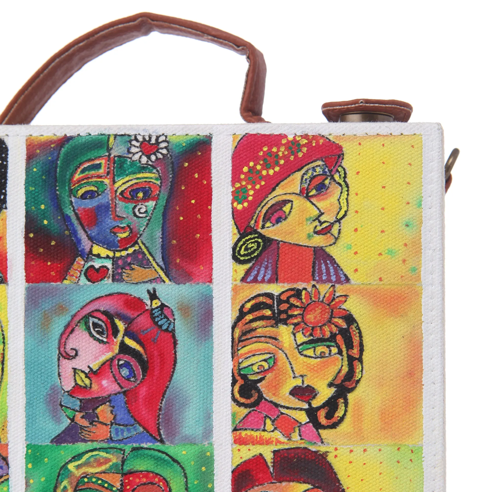 Abstract Hand-Painted Sling Bag for women