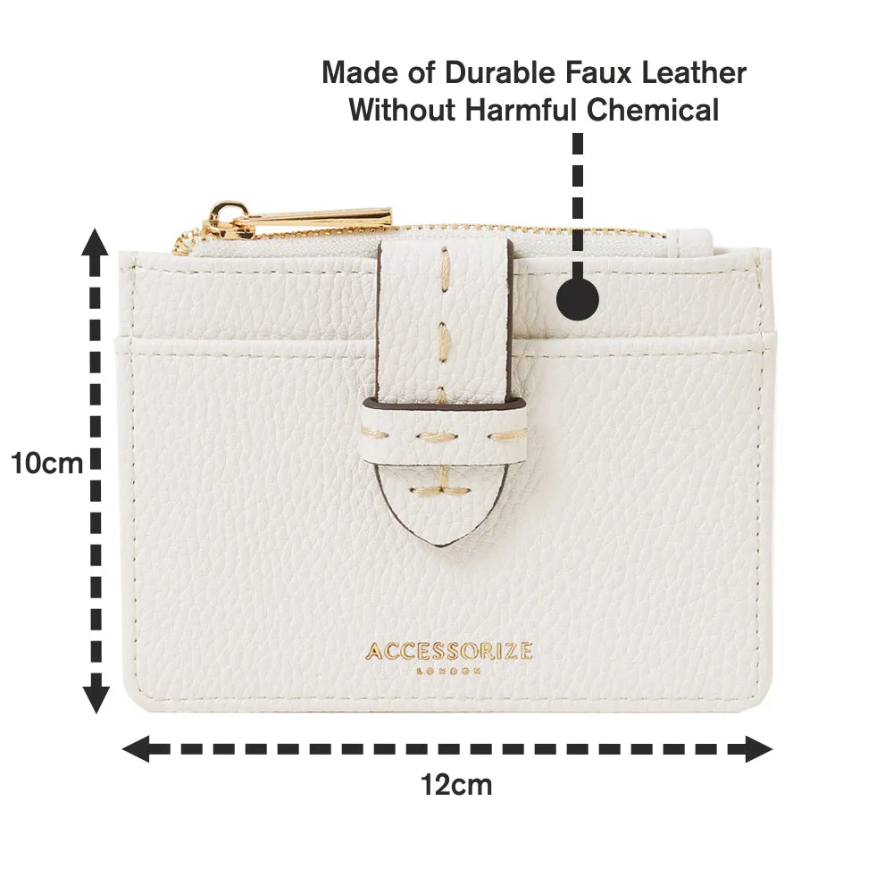 Accessorize London White Stitched Cardholder