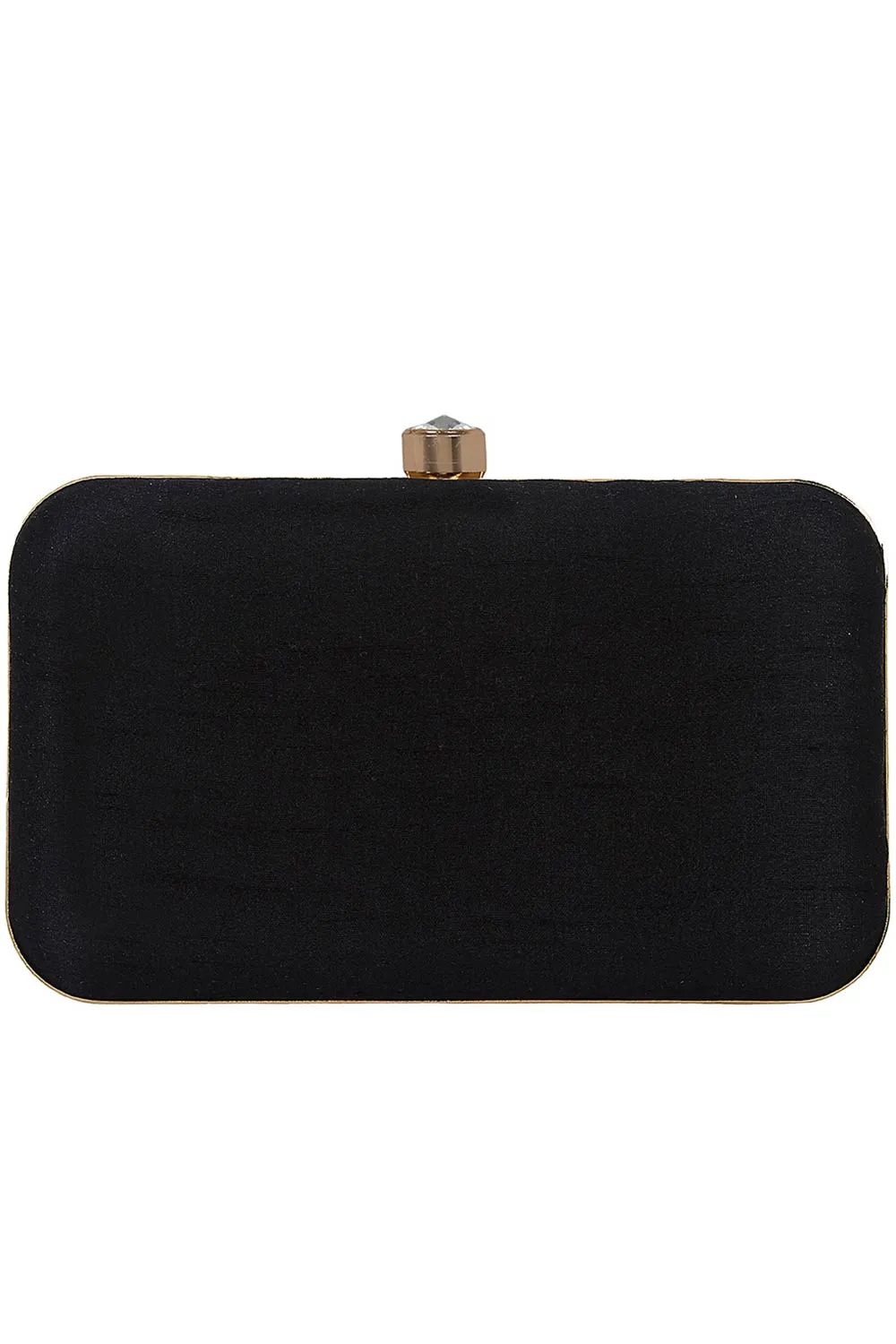 Adorn Embellished Faux Silk Clutch Black & Multi