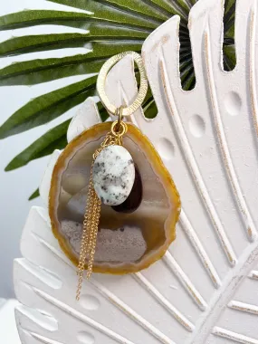 agate eye catcher - wood and sesame jasper