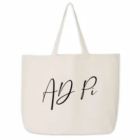 Alpha Delta Pi Script Writing Nickname Canvas Tote Bag