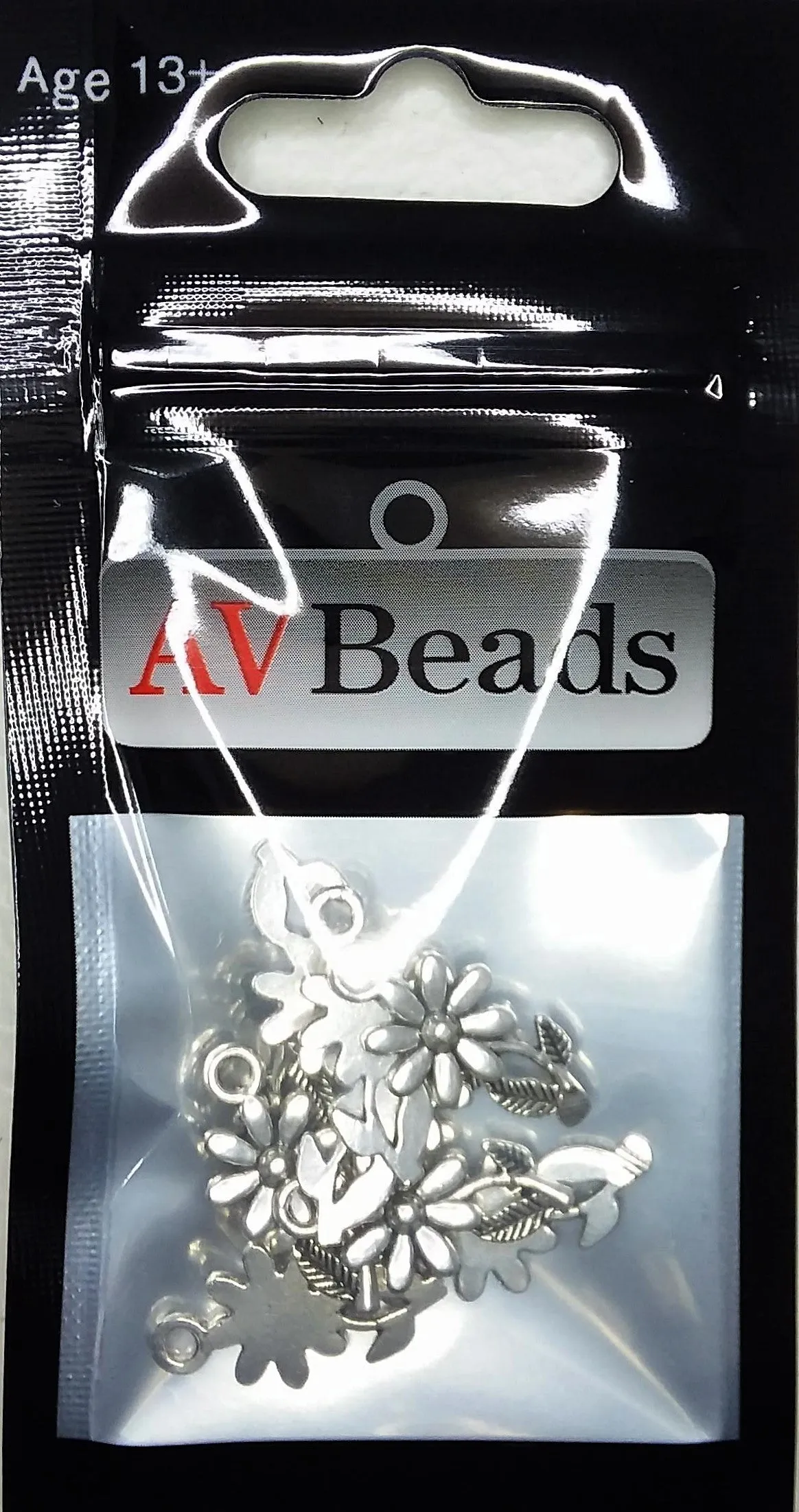 AVBeads Nature Charms Sunflower Charms Silver 19mm x 10mm Metal Charms 10pcs