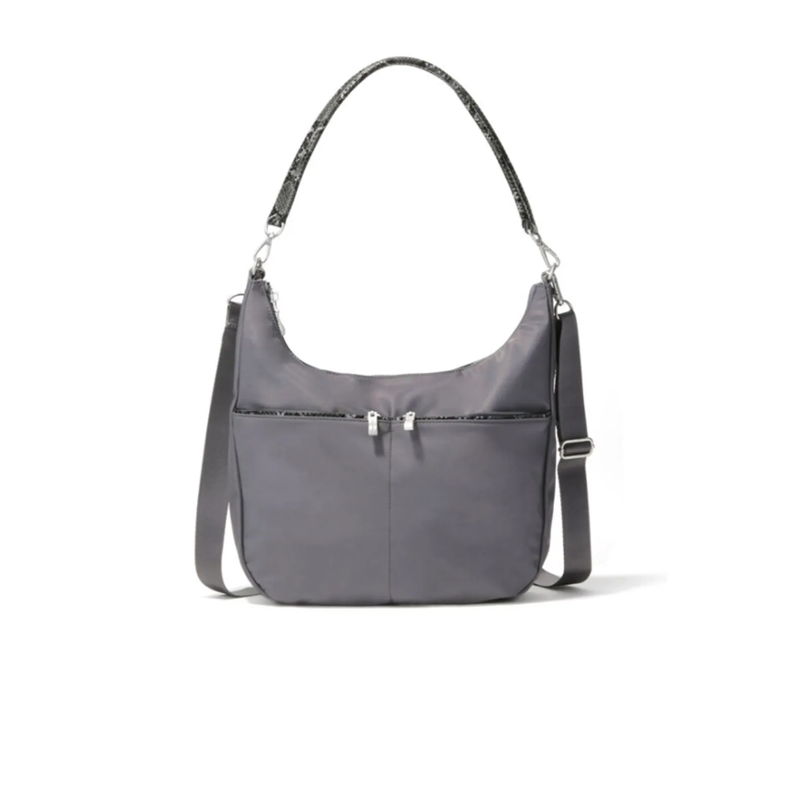 Baggallini Bowery Large Half Moon Bag - Smoke/Faux Python