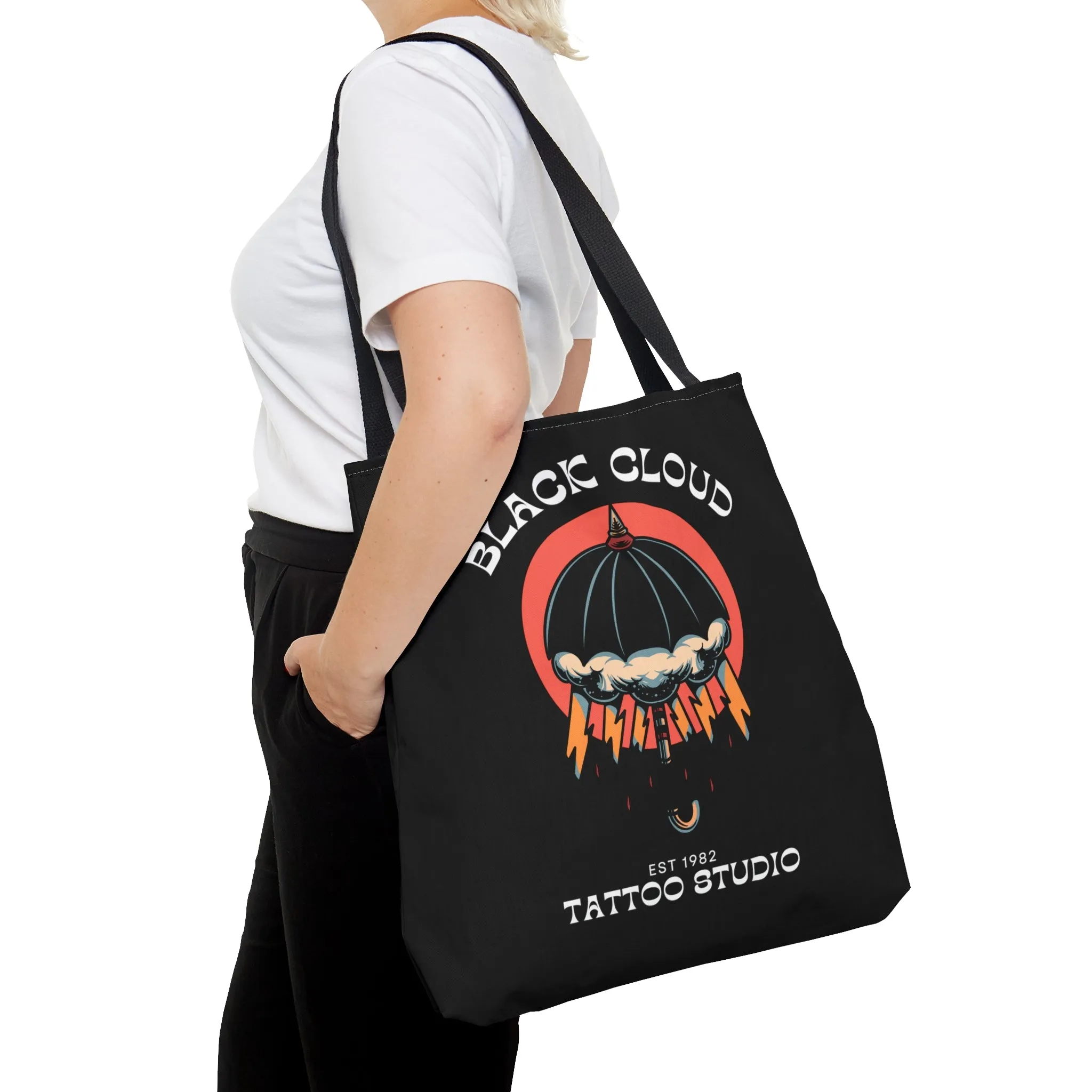 Black Cloud Tattoo Studio Tote Bag / Black Bag