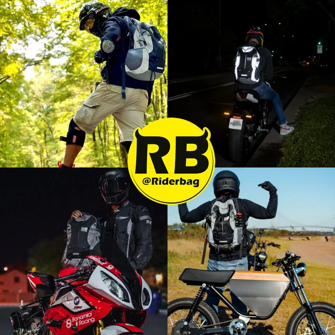 Black Reflective Commuter Bike Backpack | Riderbag Reflektor35