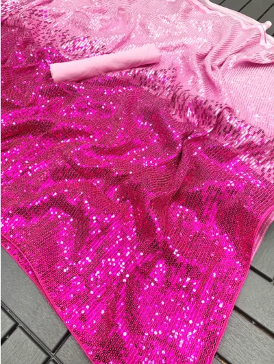 Bollywood Pink Sequence Georgette Saree