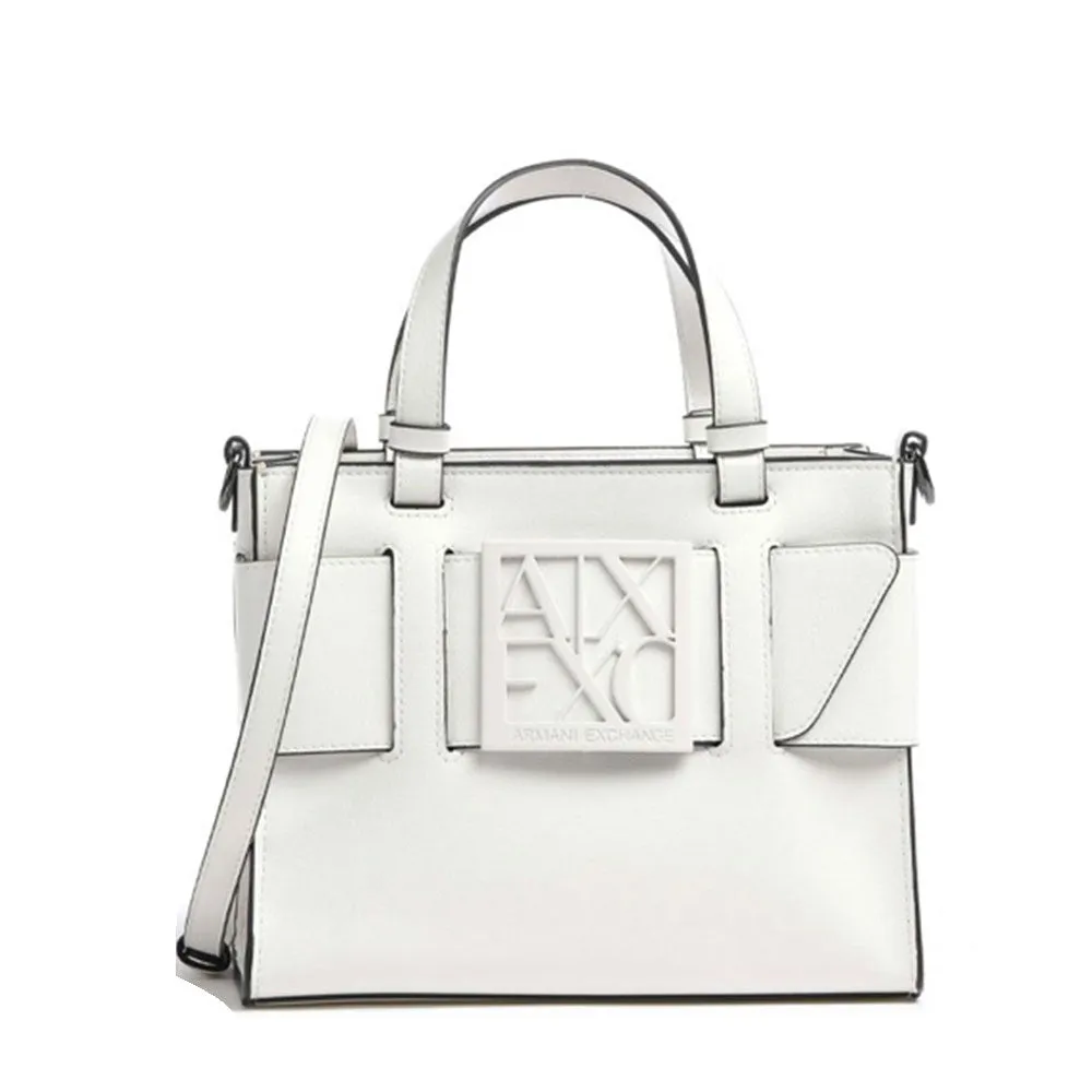 Borsa Donna a Mano con Tracolla ARMANI EXCHANGE colore Bianco Ottico Misura Piccola