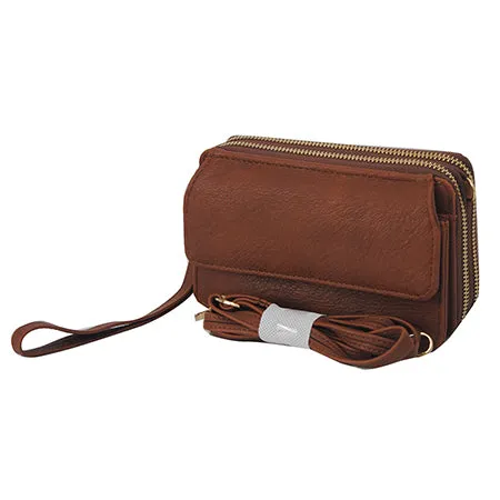 Brown Faux Leather NGIL All In One Wallet