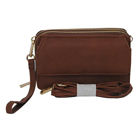 Brown Faux Leather NGIL All In One Wallet