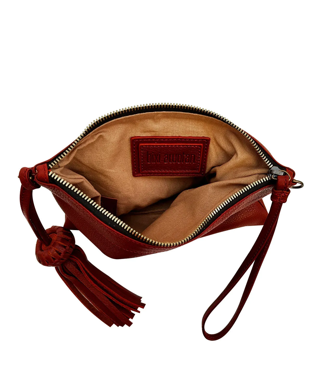 Camila Cognac Leather Clutch - Crossbody