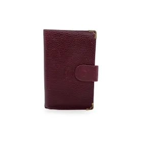 Cartier Vintage Burgundy Leather Bifold Wallet Coin Purse