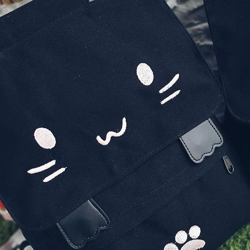 Cat Ears Canvas Backpack SD00730