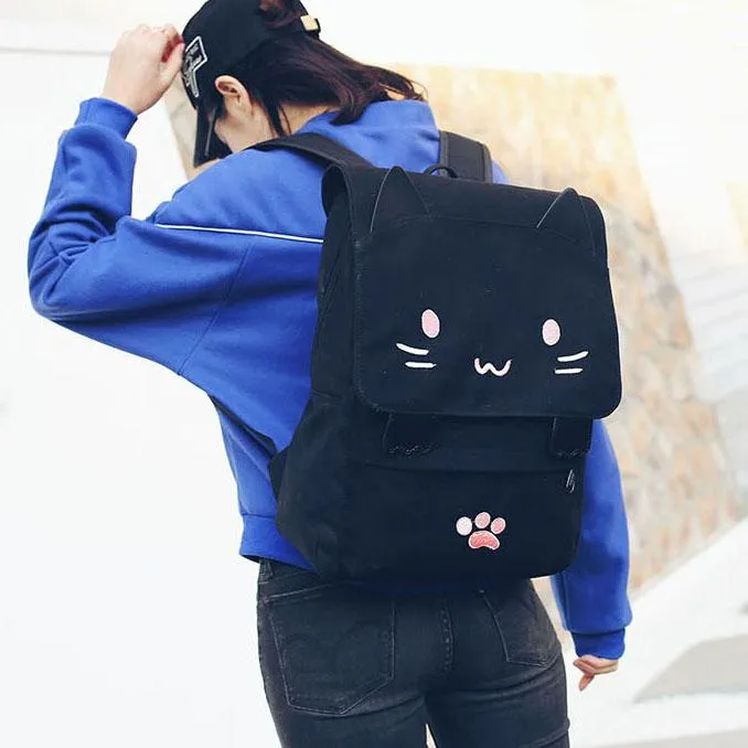 Cat Ears Canvas Backpack SD00730