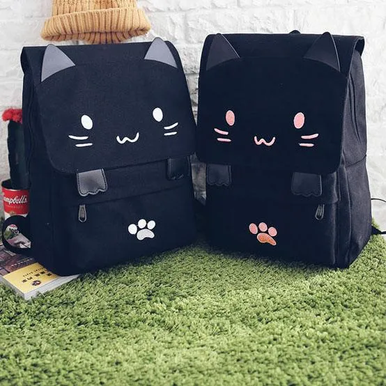 Cat Ears Canvas Backpack SD00730