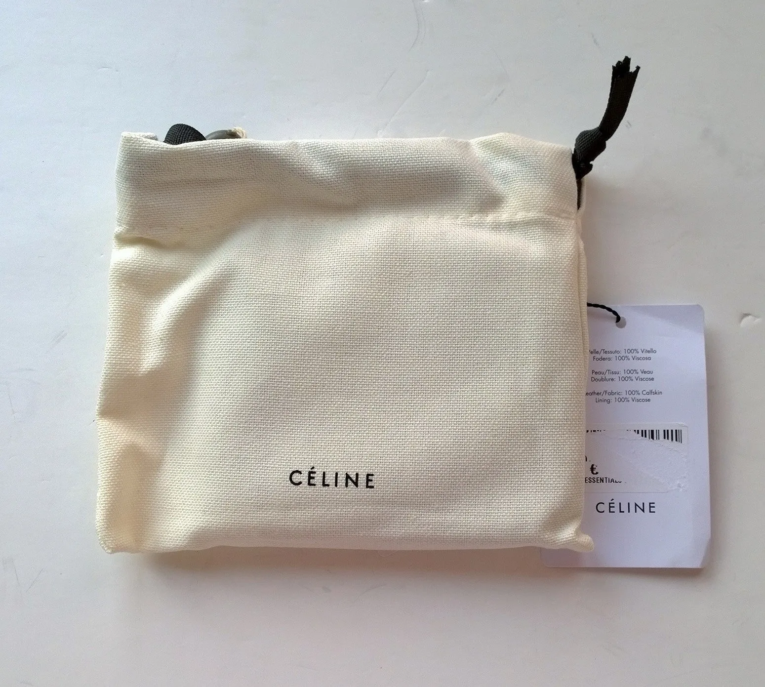 Celine Compact Wallet in Laminated Silver Leather Purse