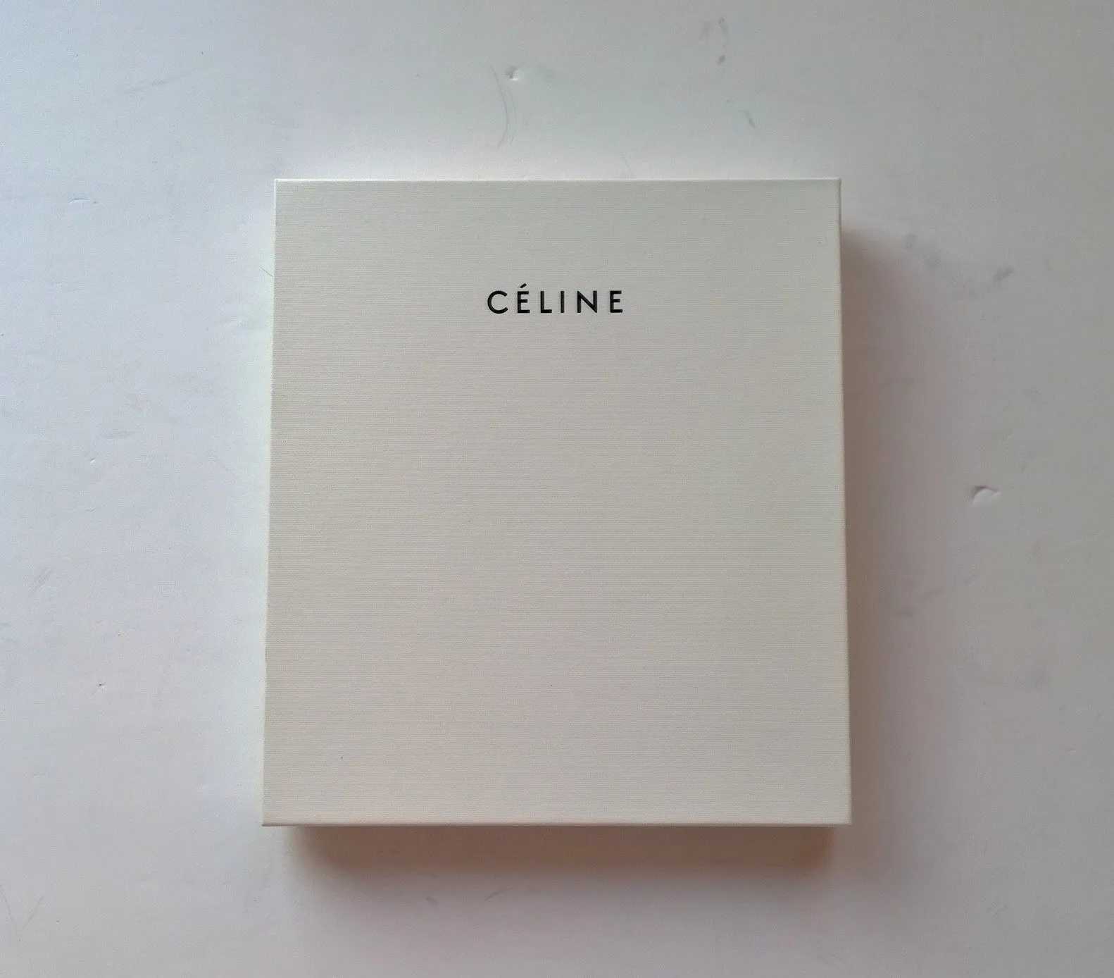 Celine Compact Wallet in Laminated Silver Leather Purse