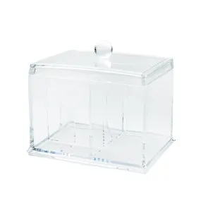 Clear Rectangular Multi-Slots Cosmetic Organizer with Lid