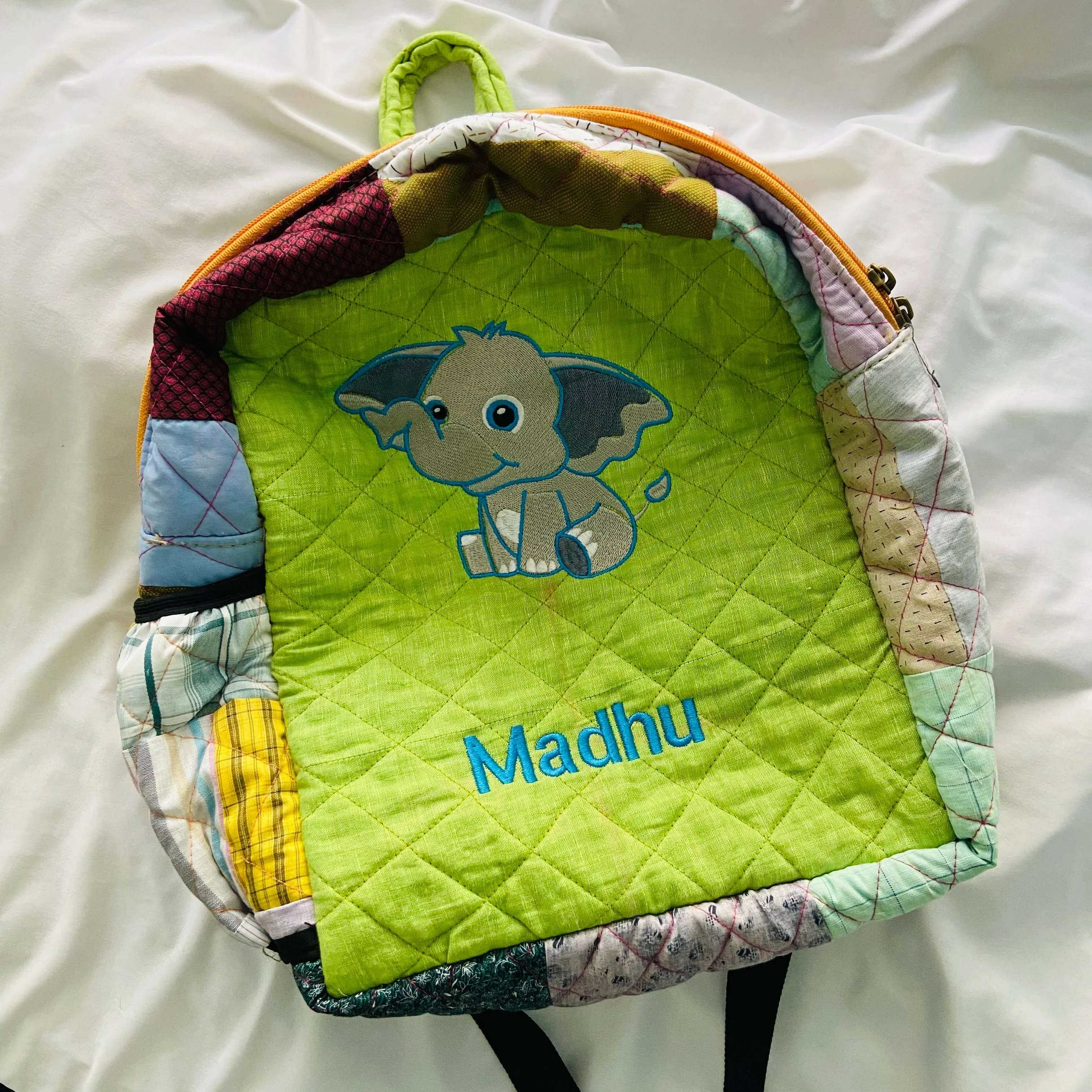 Customised Backpack for Kids - Sitting Baby Elephant