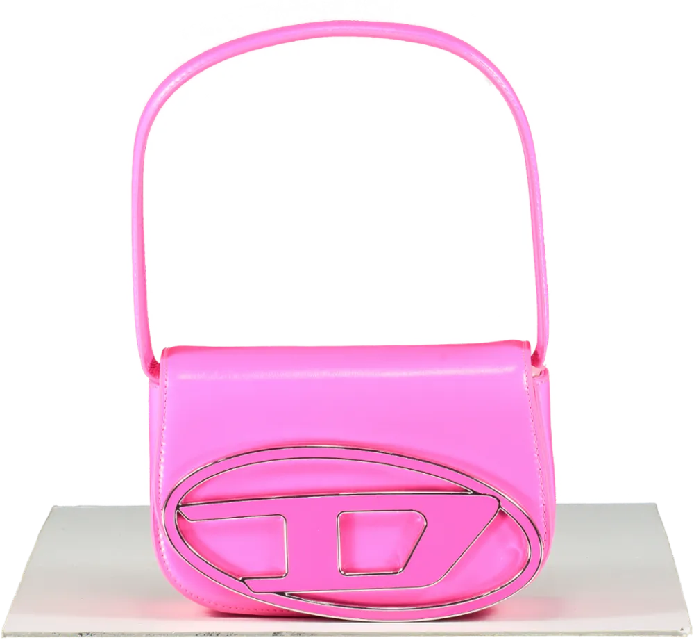 Diesel Pink 1dr logo Leather Shoulder Bag