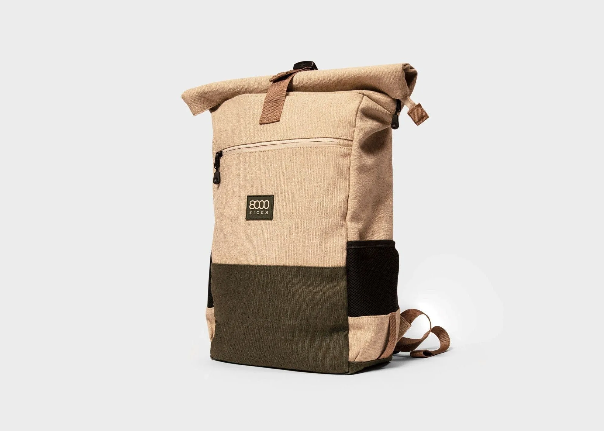 Everyday Vegan Hemp Backpack | Beige & Green