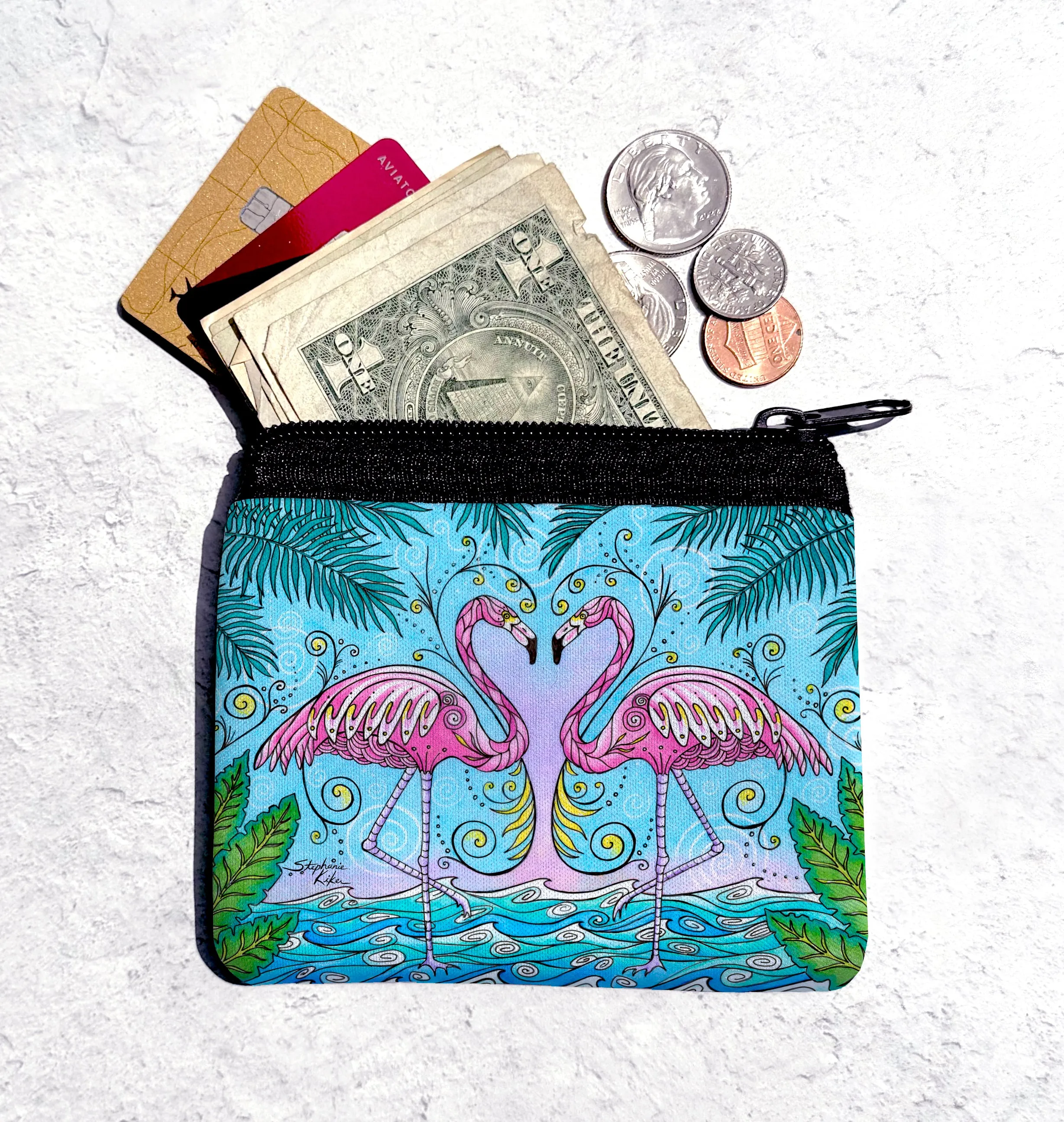 Flamingo Love Coin Bag