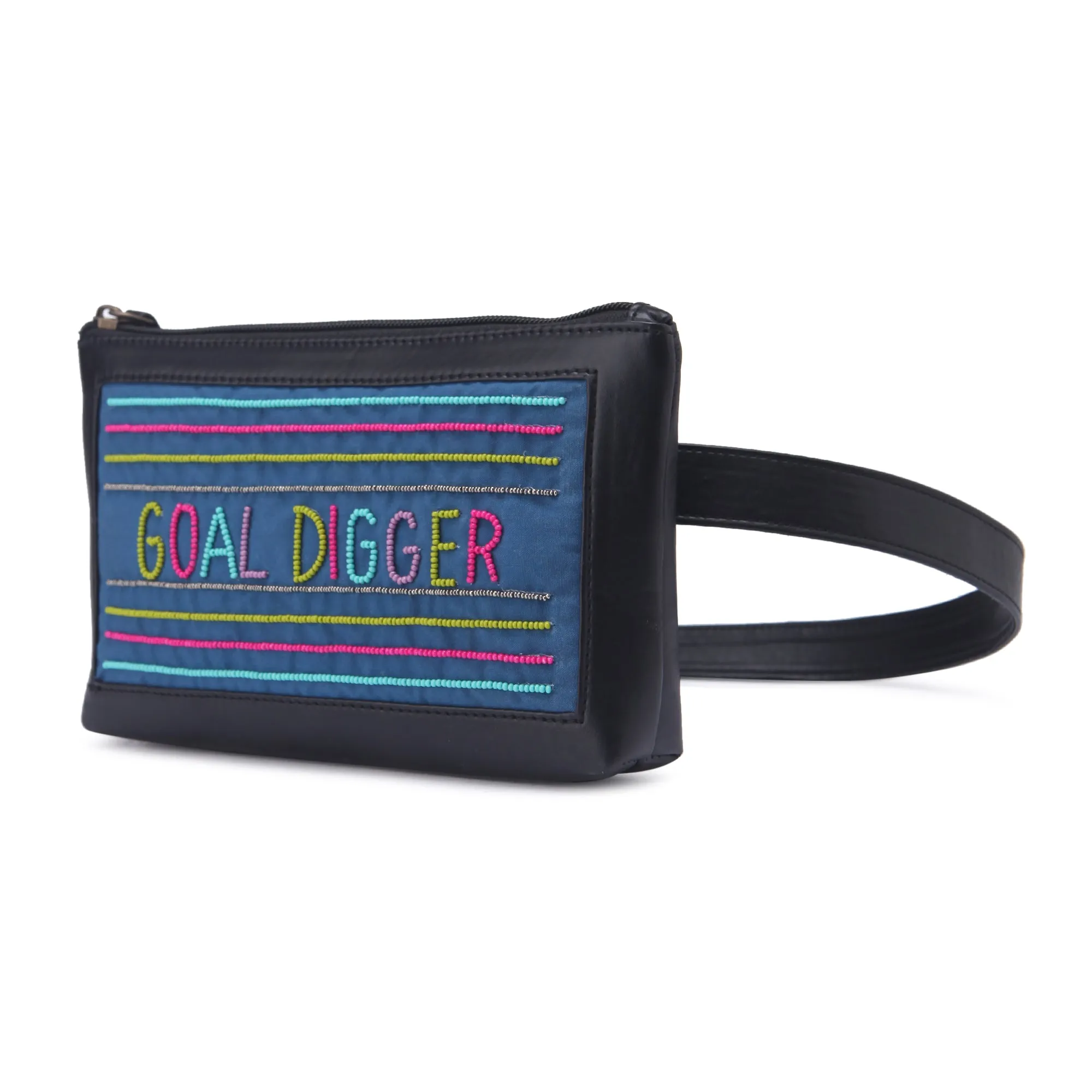 Goal digger Hand Embroidery waist belt bag