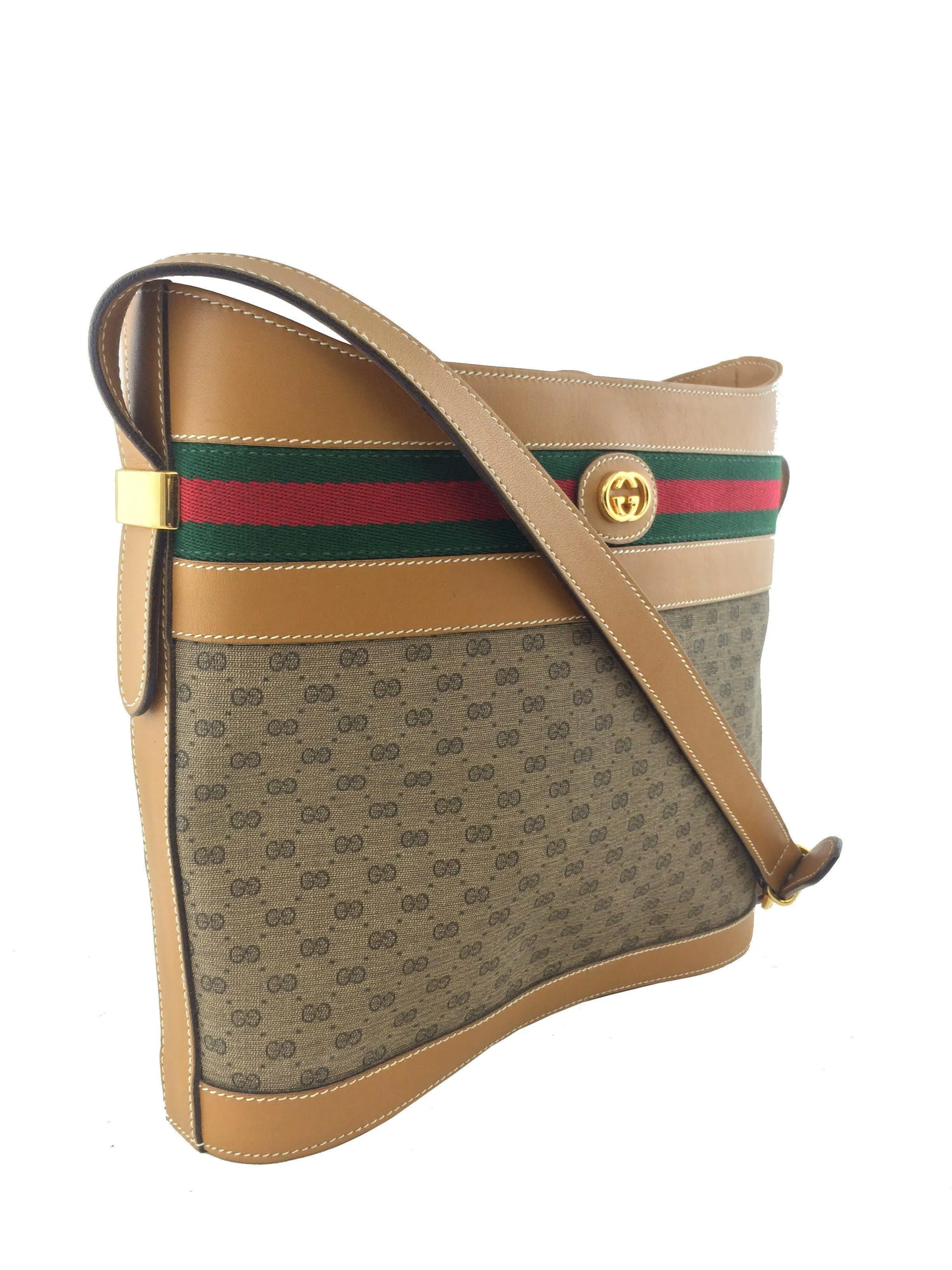 Gucci Vintage GG Monogram Web Shoulder Bag