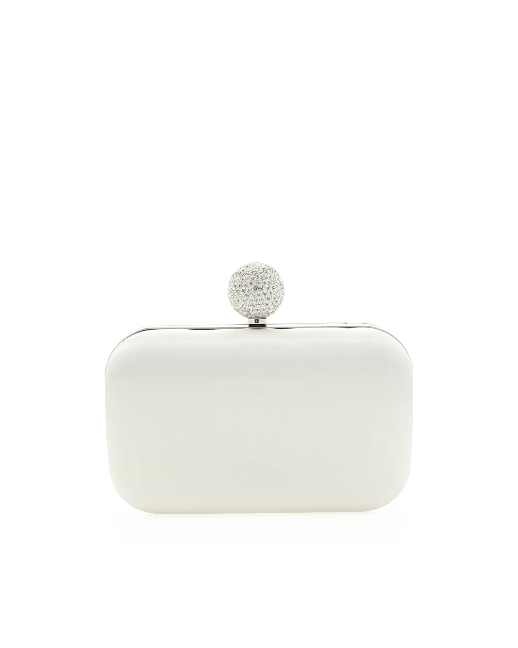 Elegant White Satin Hanna Clutch Bag