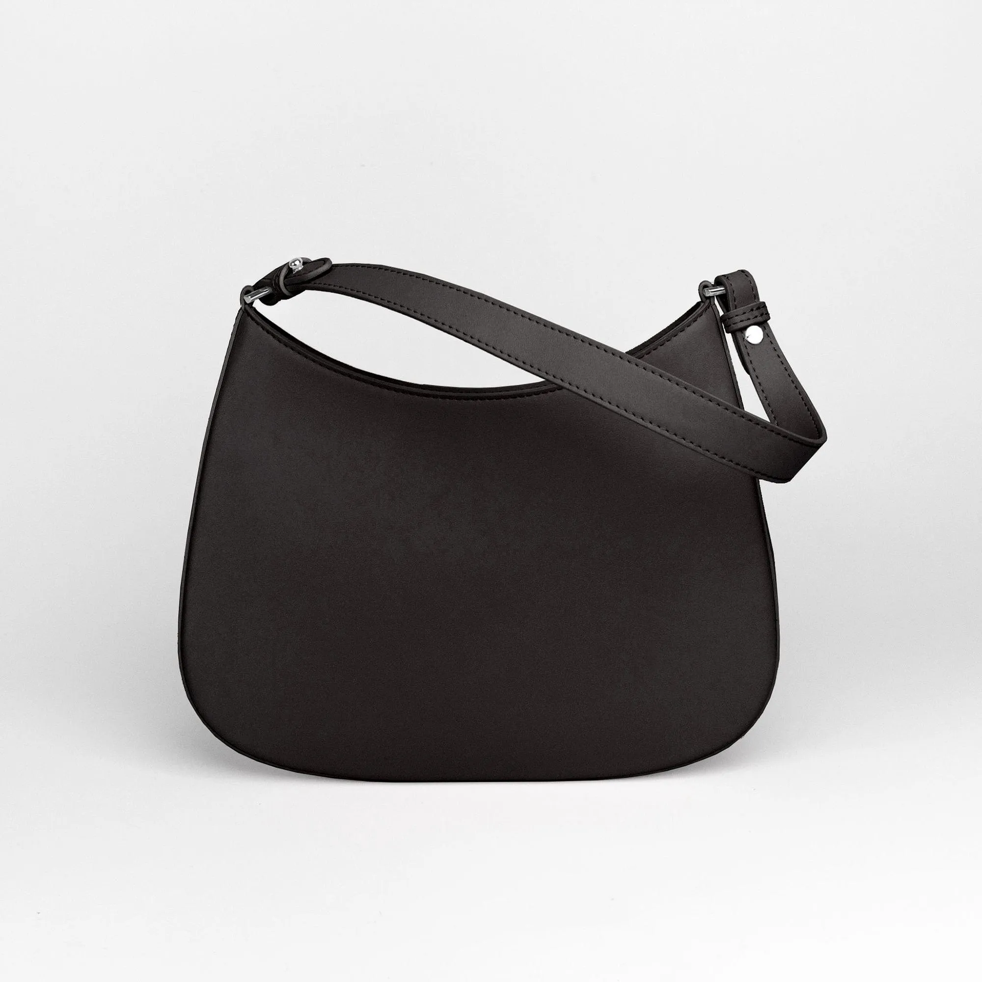 Hazel Apple Leather Mini Handbag | Black