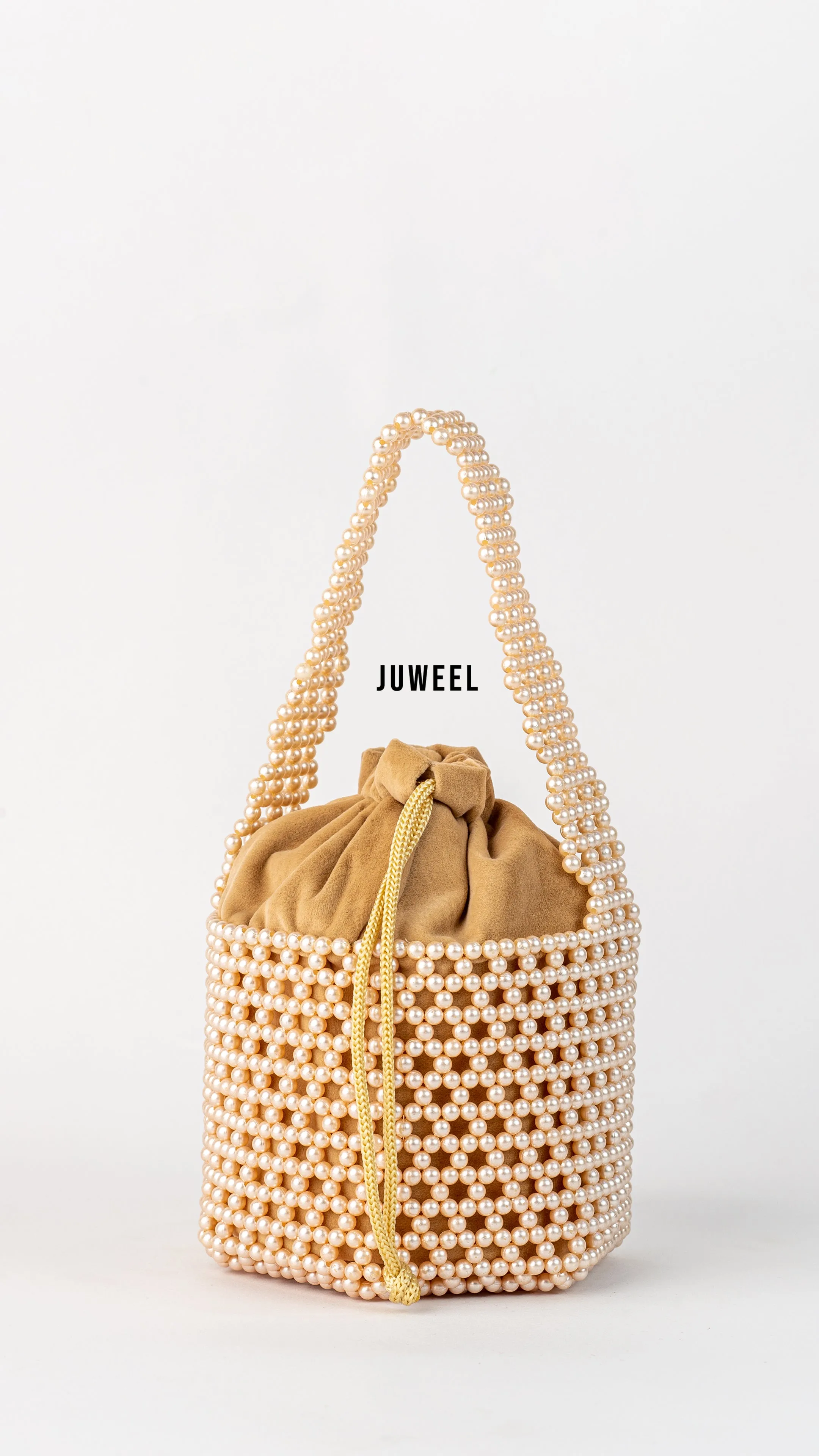 Lartaley Beaded Mini Bucket Bag - Yellow