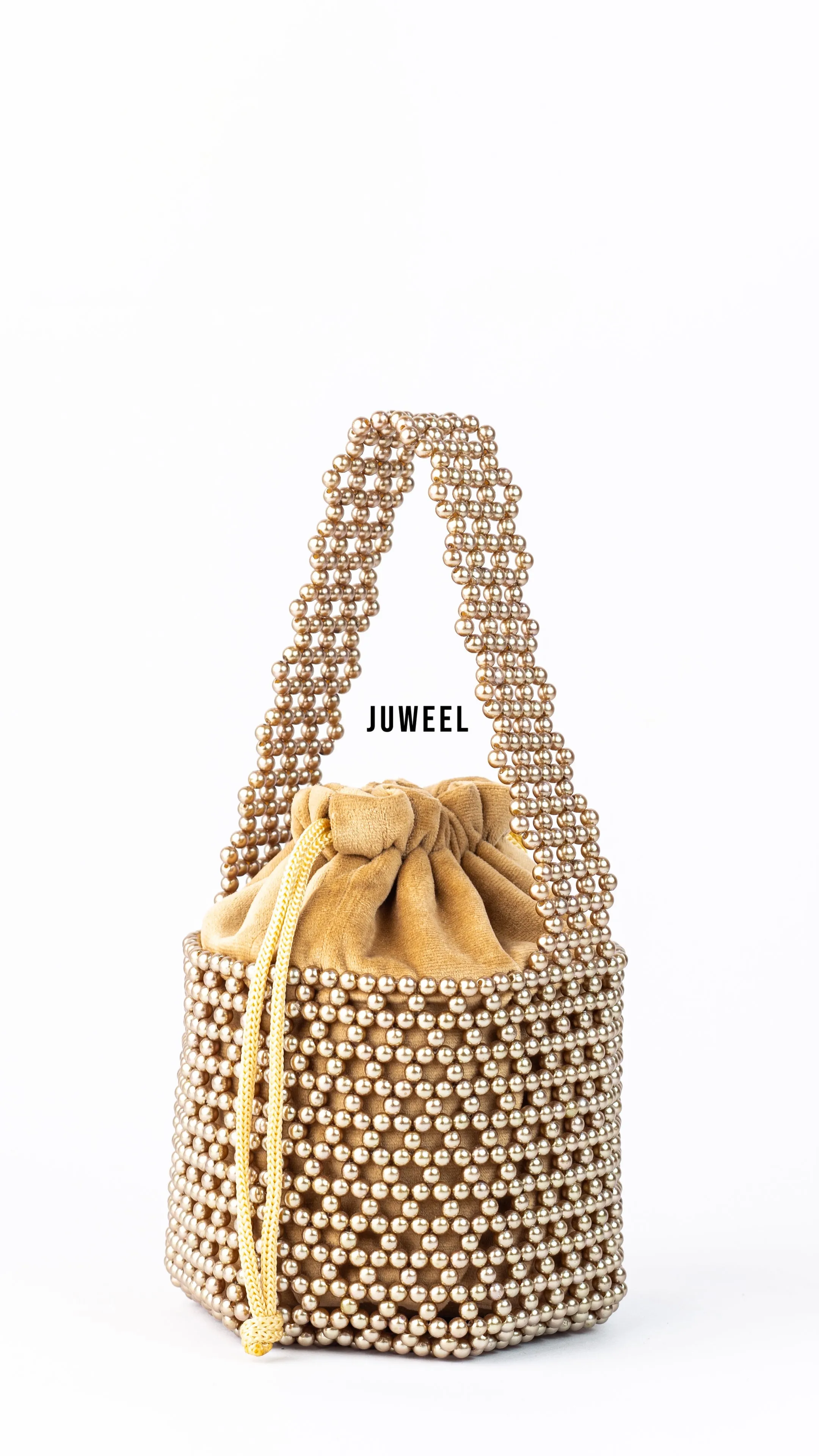 Lartaley Beaded Mini Bucket Bag - Yellow