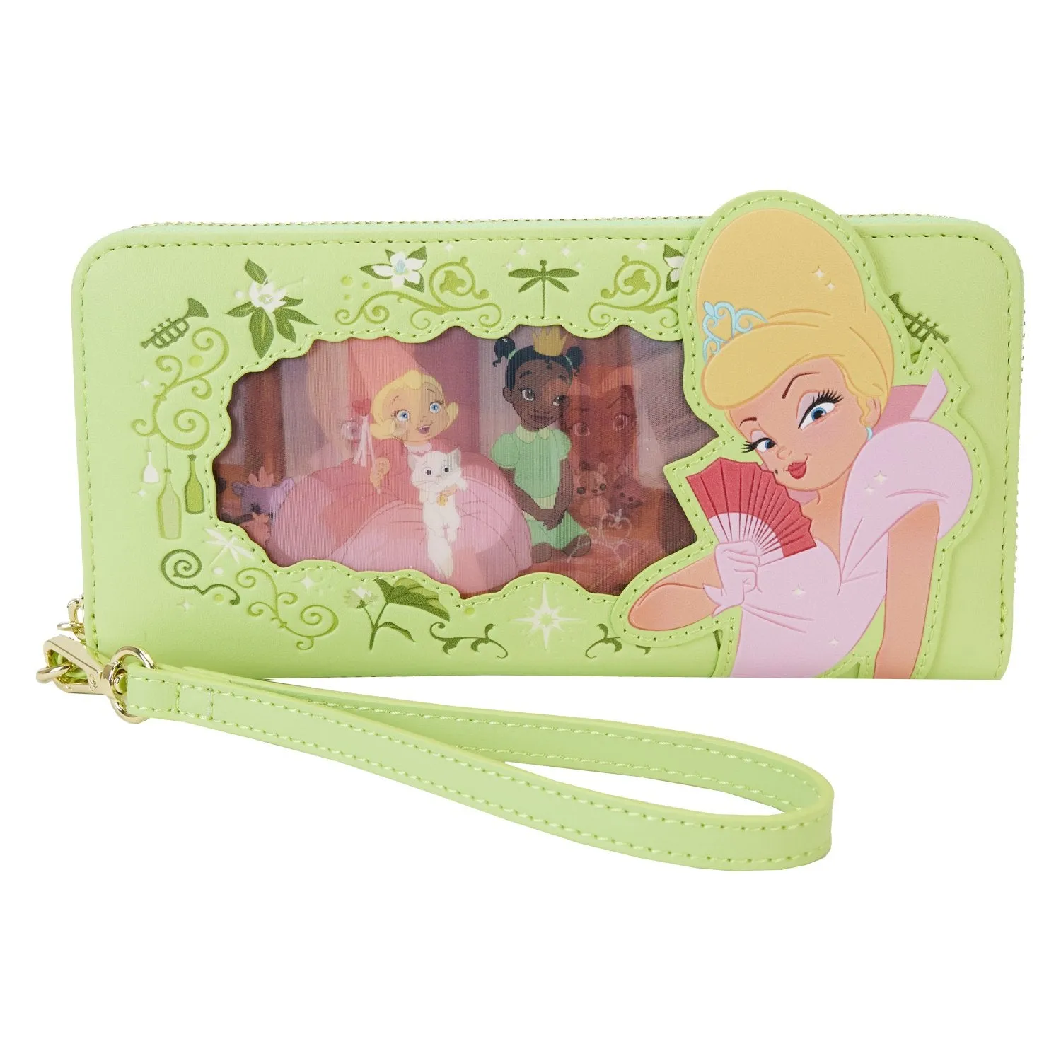 Loungefly Disney Princess and the Frog Tiana Lenticular Zip-Around Wristlet Wallet