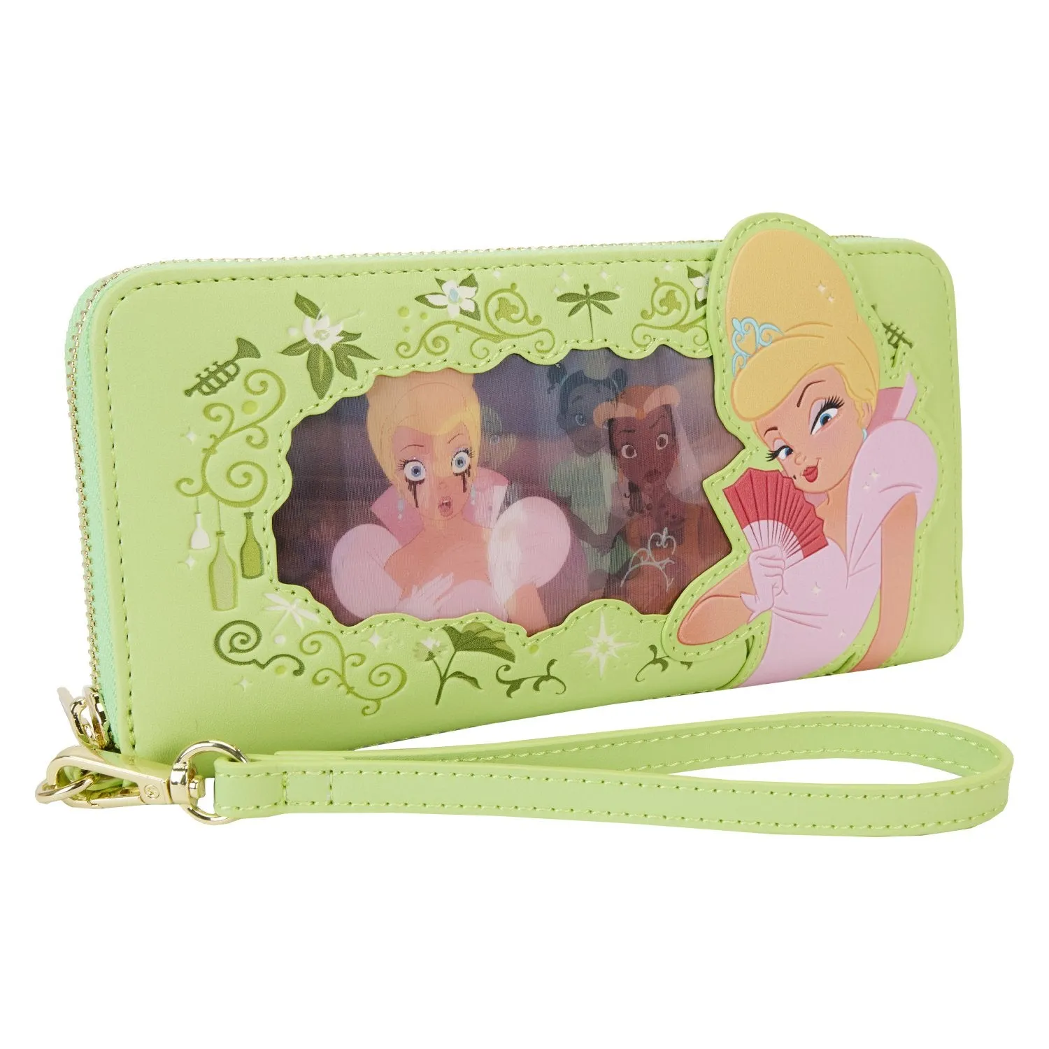 Loungefly Disney Princess and the Frog Tiana Lenticular Zip-Around Wristlet Wallet