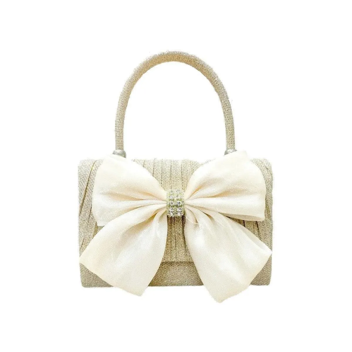 MAC060 White Bowknot Portable Shoulder Bag Big Bow Design Underarm Bags