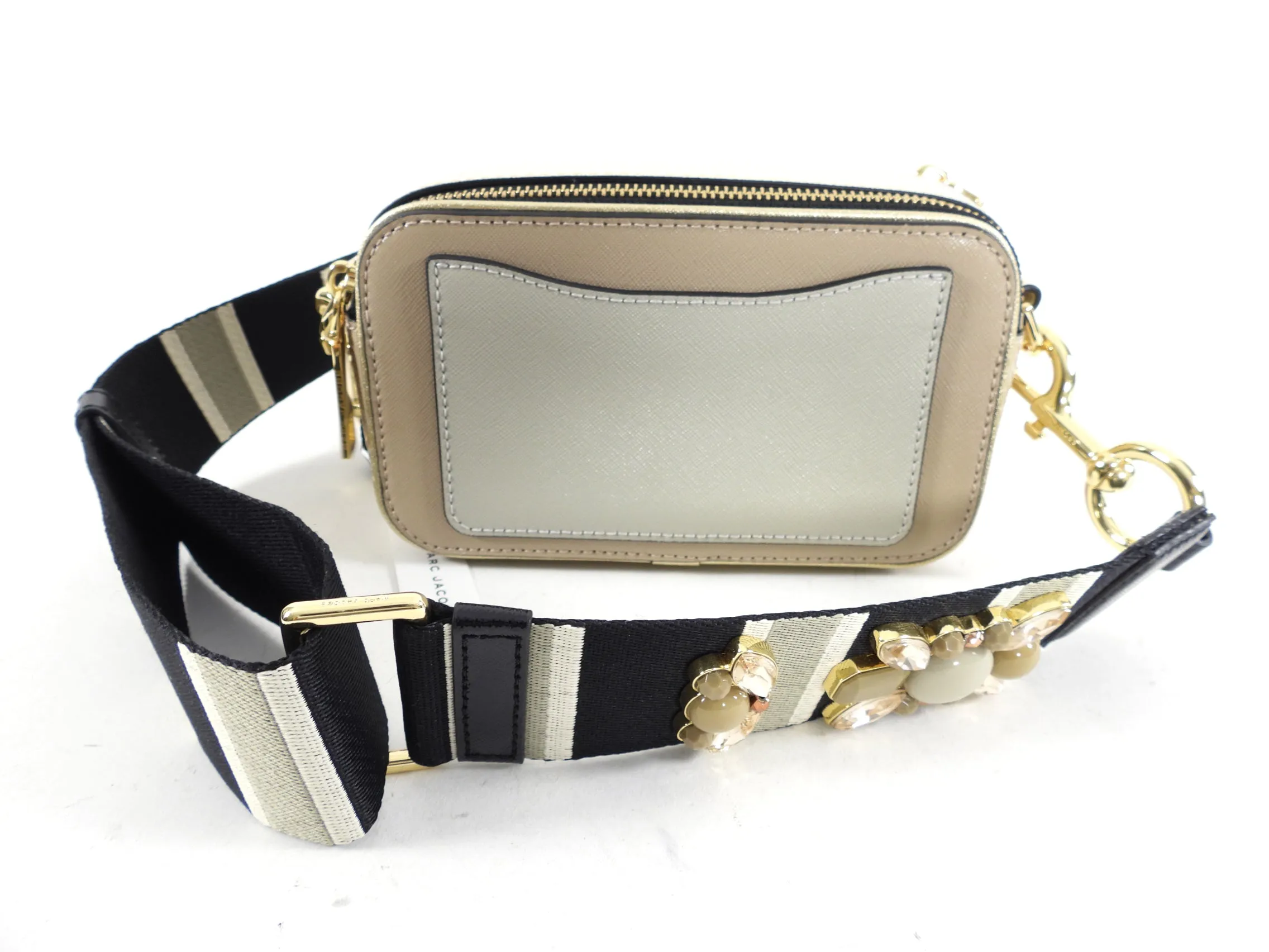 Marc Jacobs Beige and Black Embellished Camera Bag