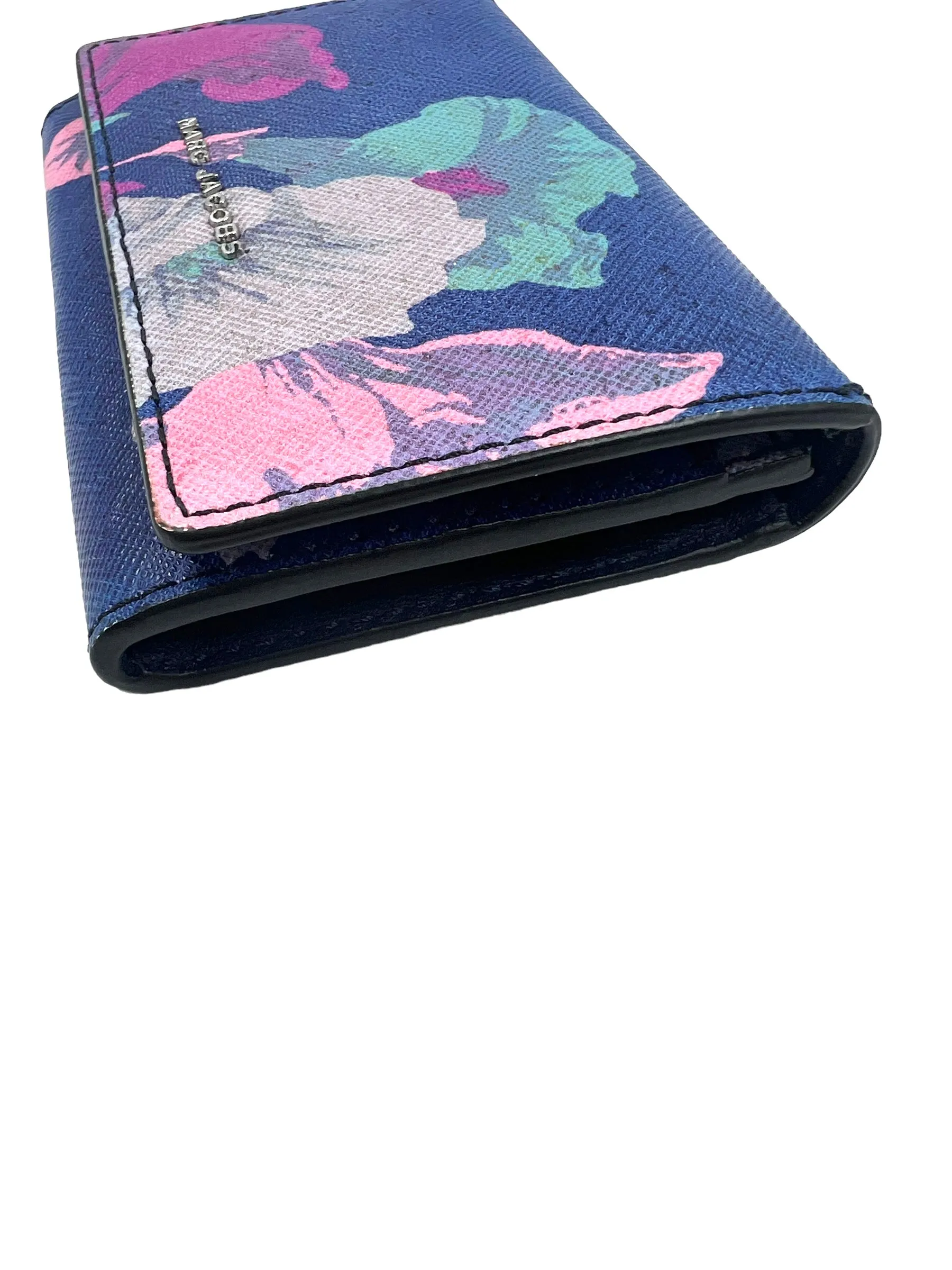 Marc Jacobs Blue Floral Leather Bifold Wallet