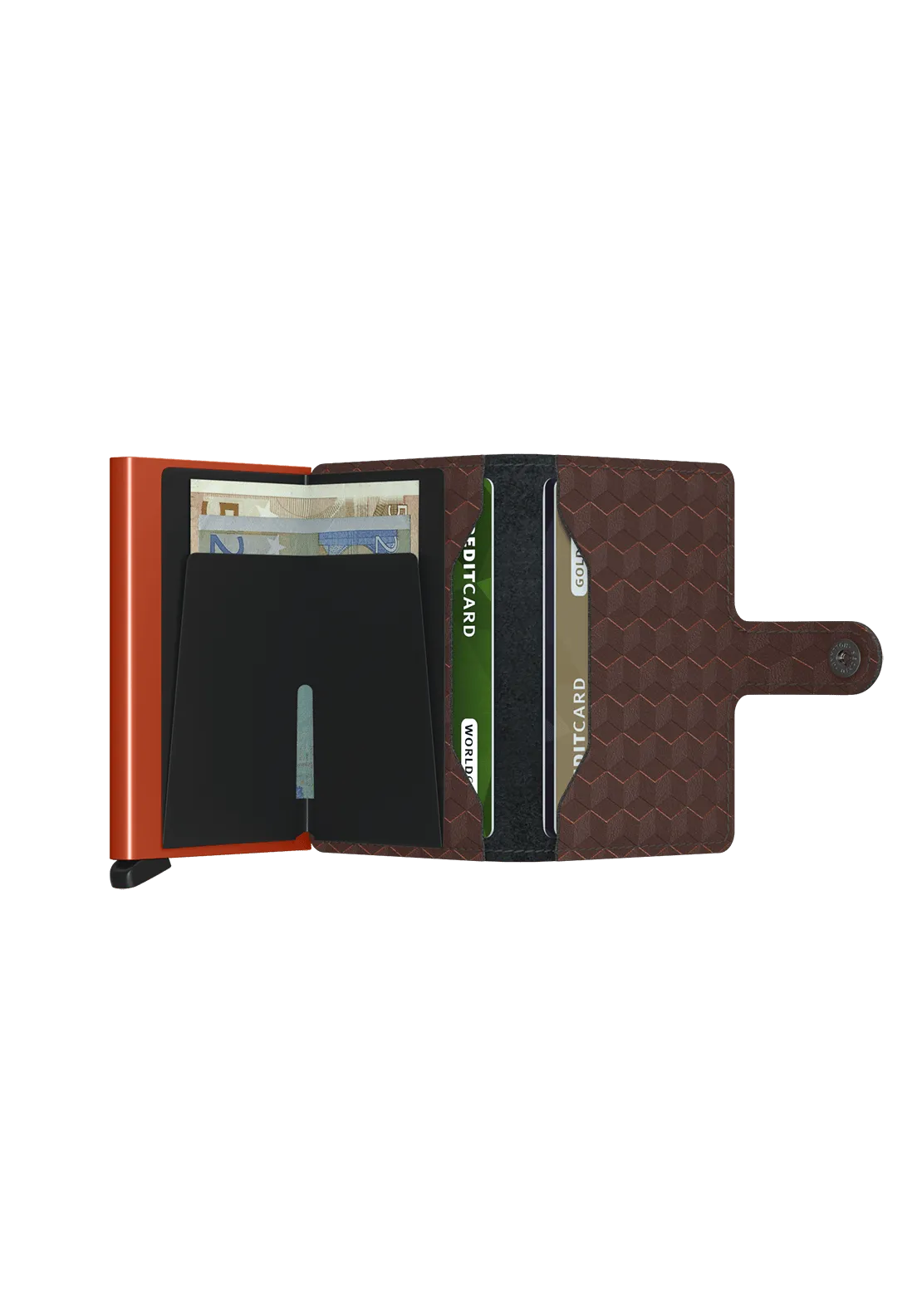 Mini Optical Wallet - Brown & Orange