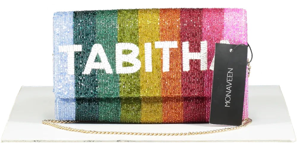 Monaveen Multicoloured Medium Sized Personalised Clutch