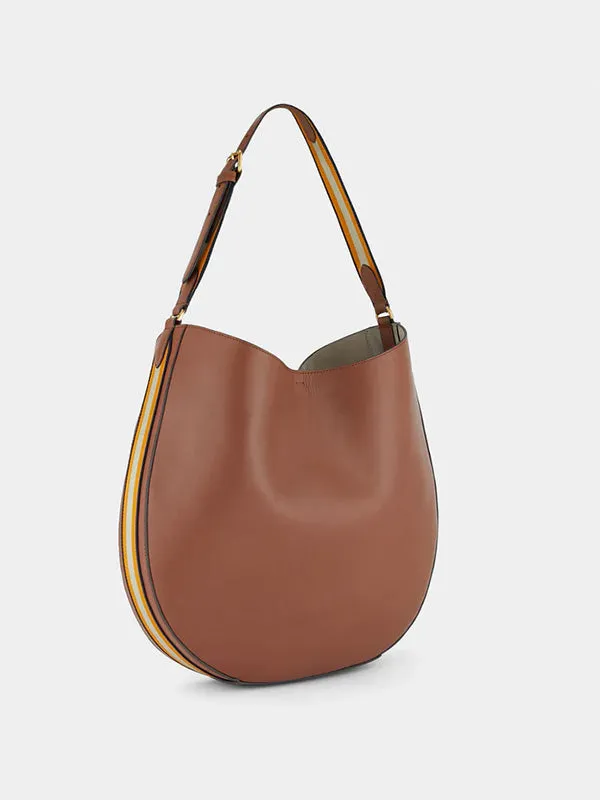 Nastro Hobo in Tan Polished Leather