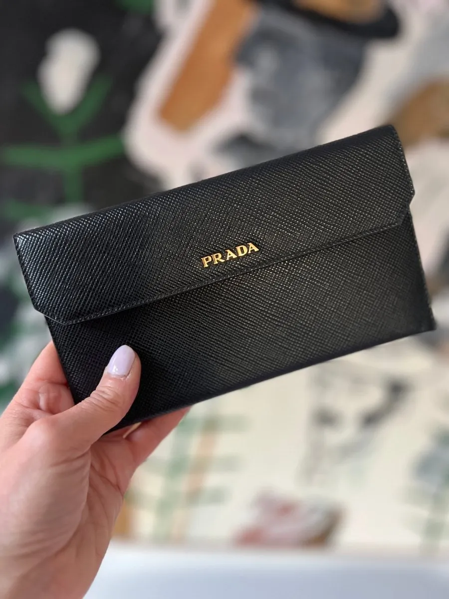 Prada Saffiano Slim Wallet/ pouch / Case