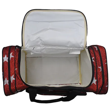 Red Glitter Super Star NGIL Canvas Carry on 20 Duffle Bag