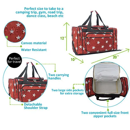 Red Glitter Super Star NGIL Canvas Carry on 20 Duffle Bag