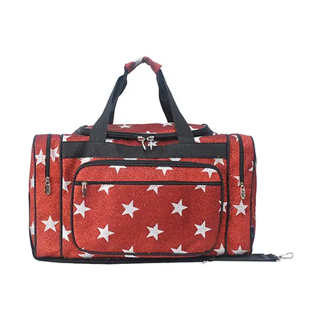 Red Glitter Super Star NGIL Canvas Carry on 20 Duffle Bag