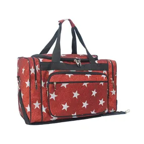 Red Glitter Super Star NGIL Canvas Carry on 20 Duffle Bag