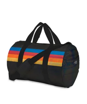 Retro Stripe Black Puffer Duffle Bag