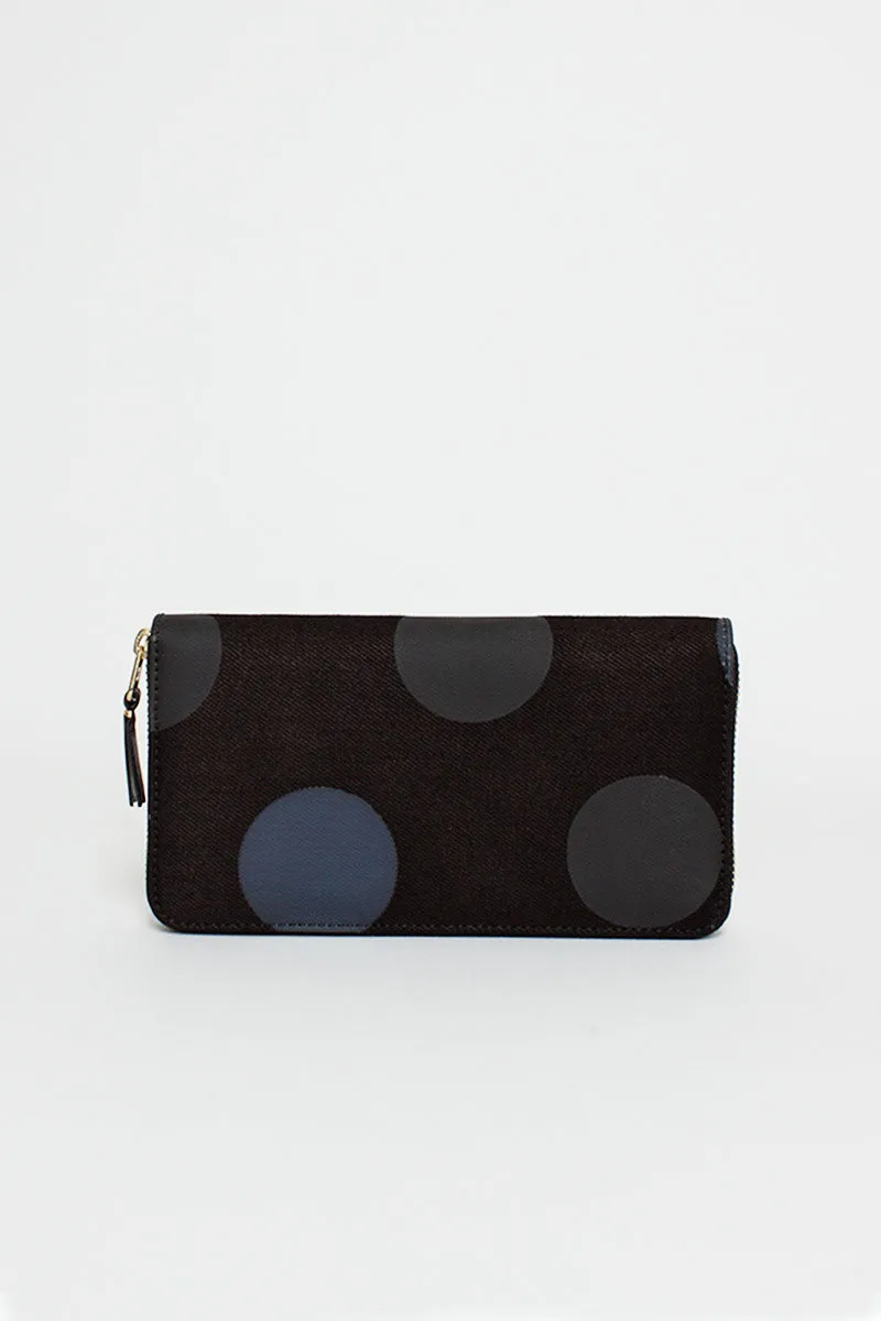 SA0111RD Classic Compartment Purse Black Dot