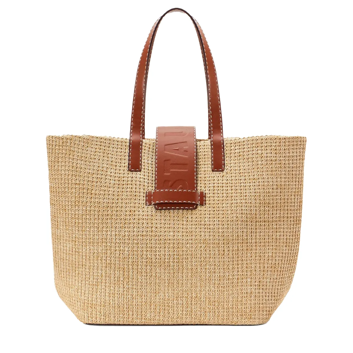 Staud Mercato Raffia Tote Shoulder Bag